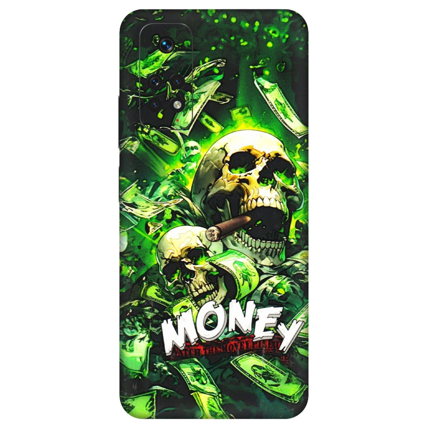 Xiaomi Redmi Phone Skins (All Models) - Skull Money - 3D Embossed Finish (L-303) Redmi Note 11
