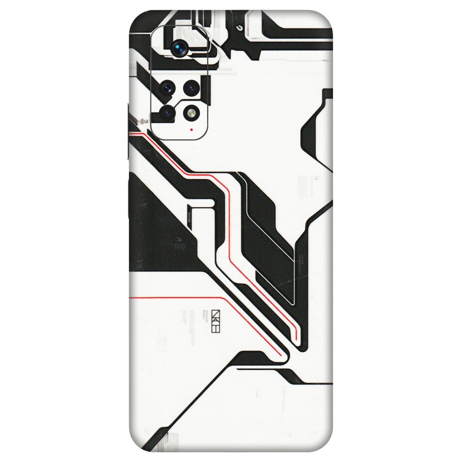 Xiaomi Redmi Phone Skins (All Models) - White Techy Logo - 3D Embossed Finish (L-312) Redmi Note 11