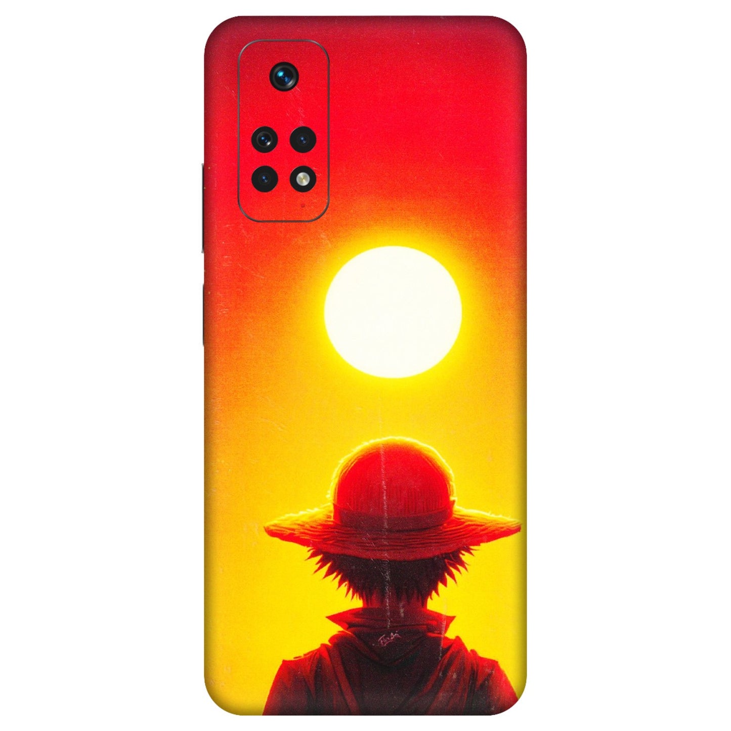 Xiaomi Redmi Phone Skins (All Models) - Cool Sunset With Monkey D.Luffy Anime - 3D Embossed Finish (L-329) Redmi Note 11