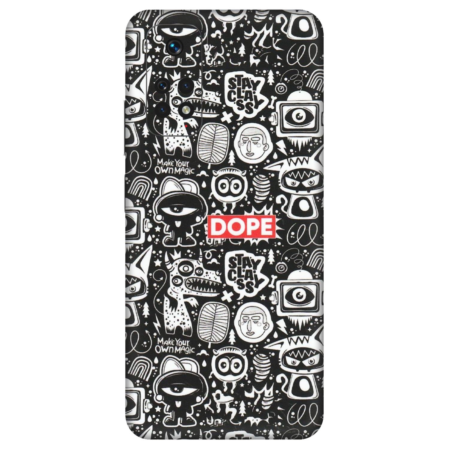 Xiaomi Redmi Phone Skins (All Models) - Dope Stay Classy Black Doodles - Matte Finish (M-126) Redmi Note 11