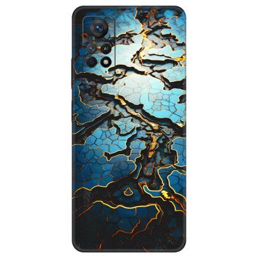 Xiaomi Redmi Phone Skins (All Models) - Blue Gold Abstract - 3D Embossed Finish (L-11) Redmi Note 11 Pro