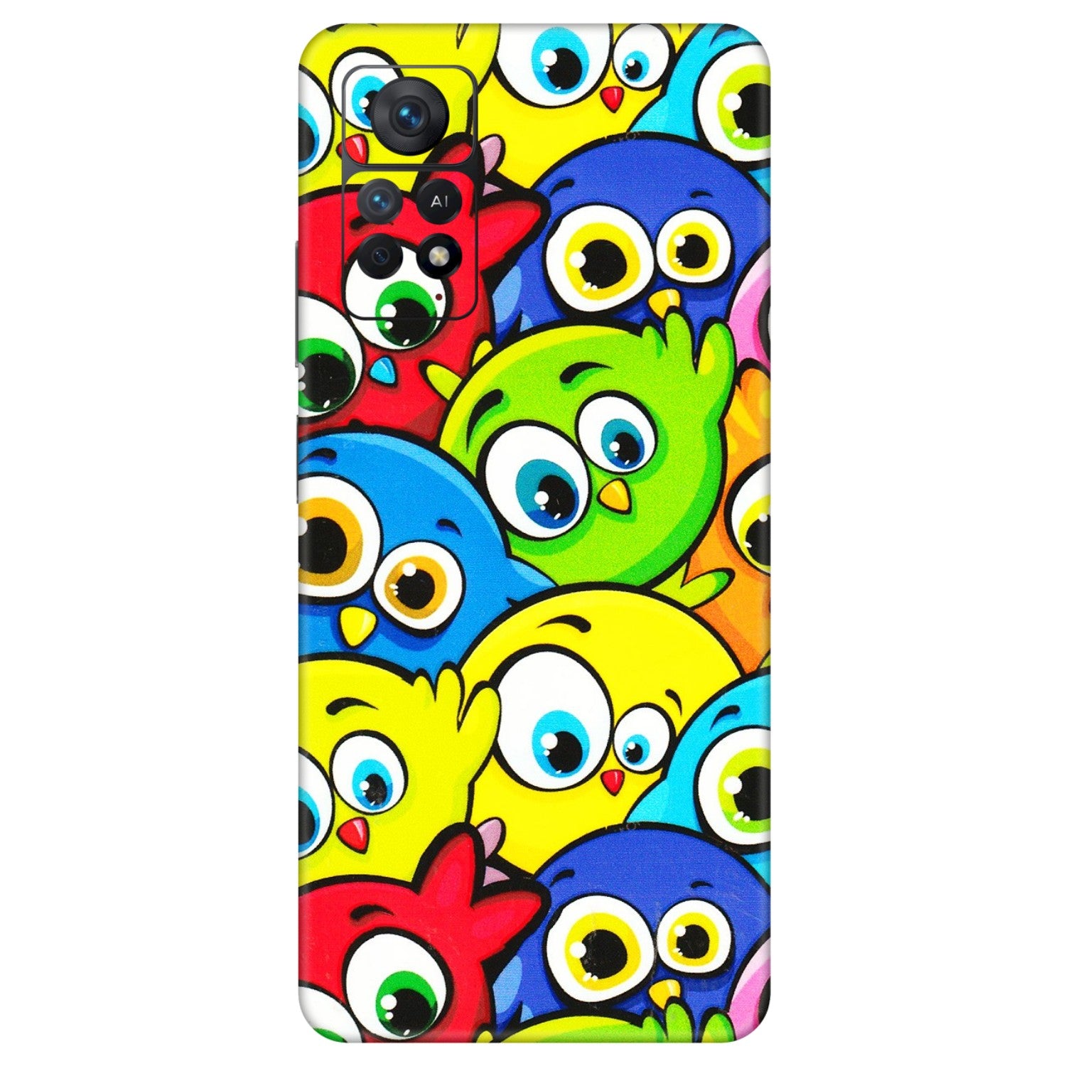 Xiaomi Redmi Phone Skins (All Models) - Cute Fluffy Birds - 3D Embossed Finish (L-213) Redmi Note 11 Pro