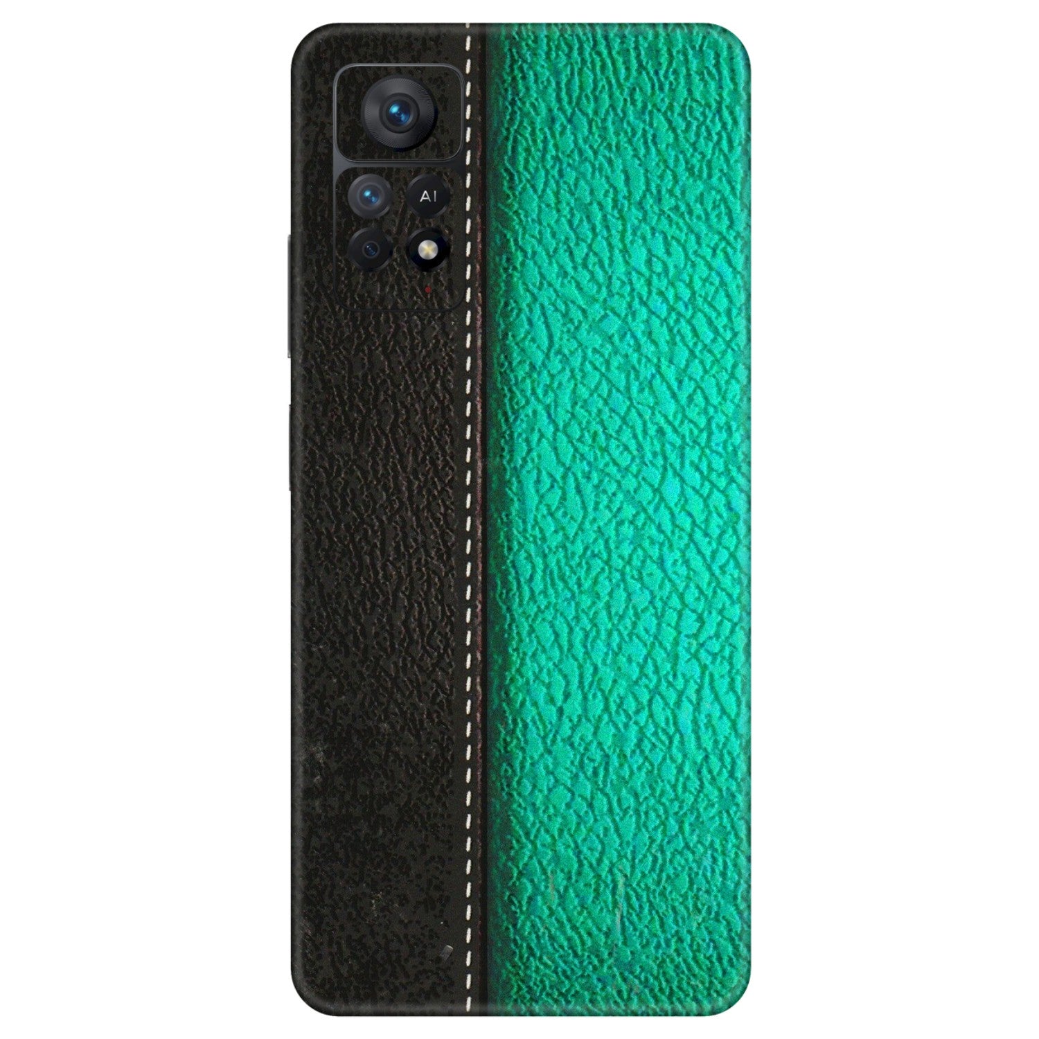 Xiaomi Redmi Phone Skins (All Models) - Black Green Dual  Leather Stich - 3D Embossed Finish (L-233) Redmi Note 11 Pro