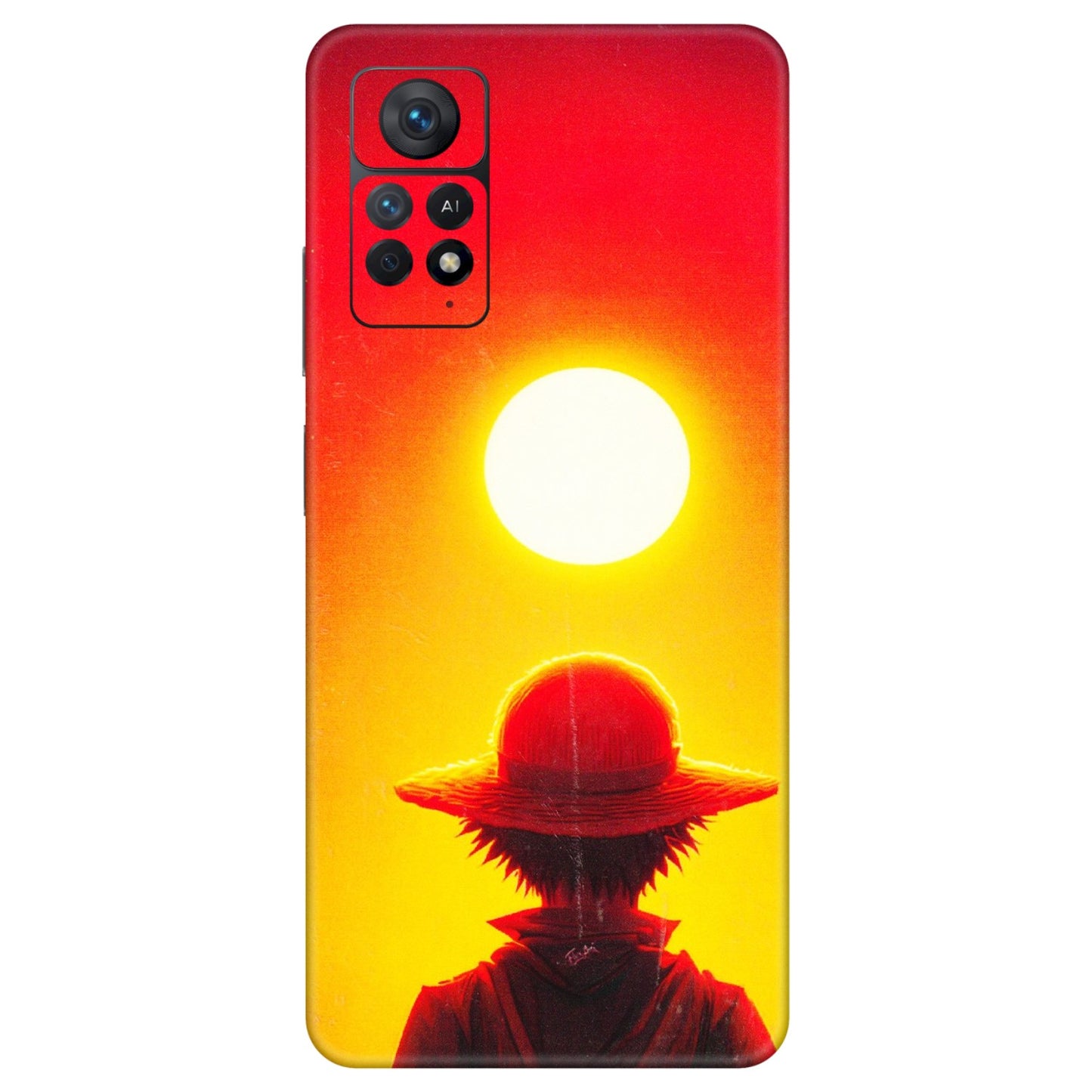 Xiaomi Redmi Phone Skins (All Models) - Cool Sunset With Monkey D.Luffy Anime - 3D Embossed Finish (L-329) Redmi Note 11 Pro