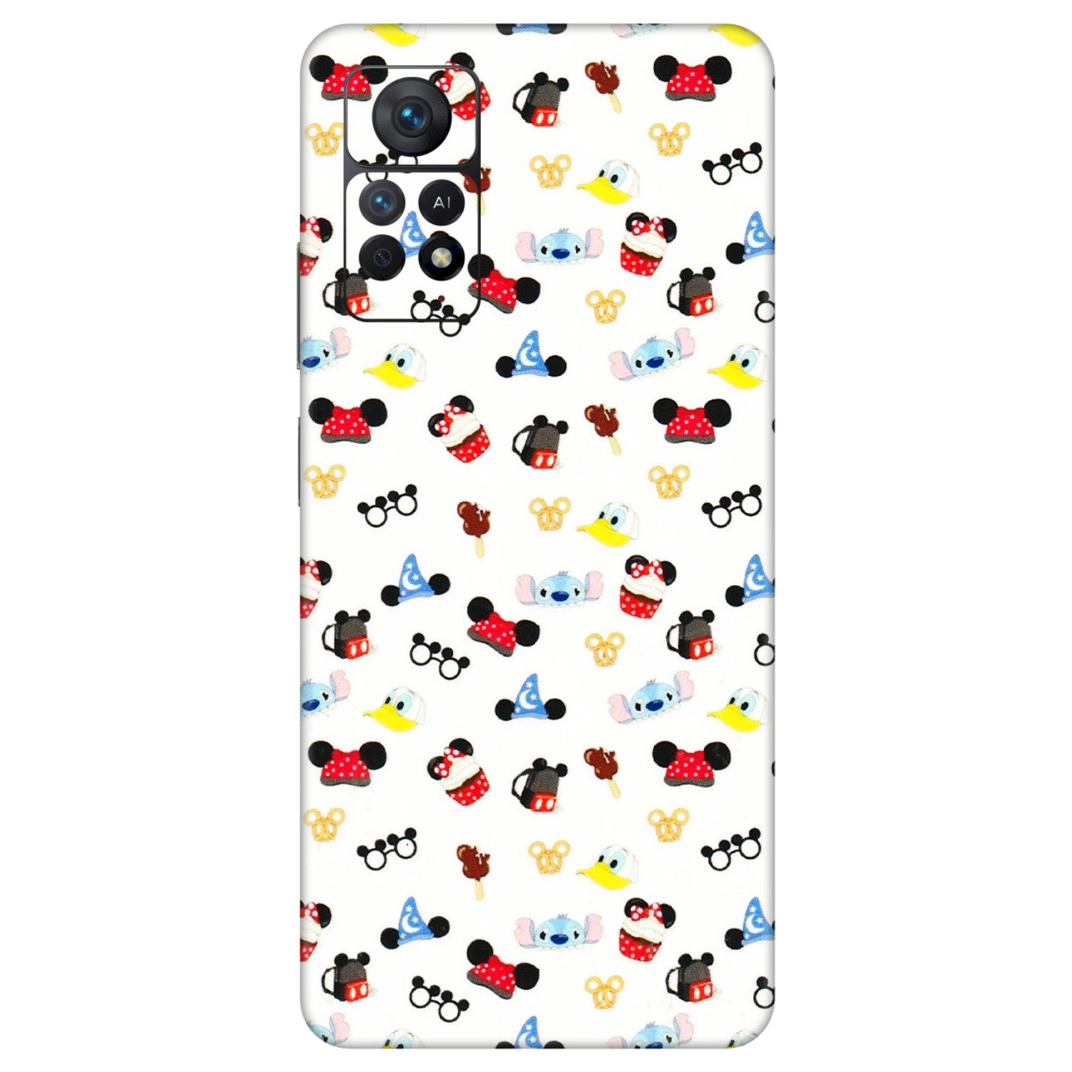 Xiaomi Redmi Phone Skins (All Models) - Minnie Mouse & Donald Doodles s - 3D Embossed Finish (L-194) Redmi Note 11 Pro Plus 5G