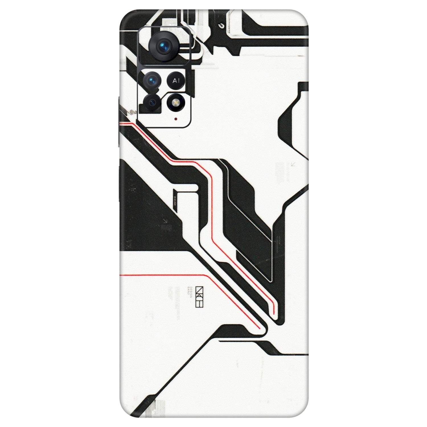 Xiaomi Redmi Phone Skins (All Models) - White Techy Logo - 3D Embossed Finish (L-312) Redmi Note 11 Pro Plus 5G