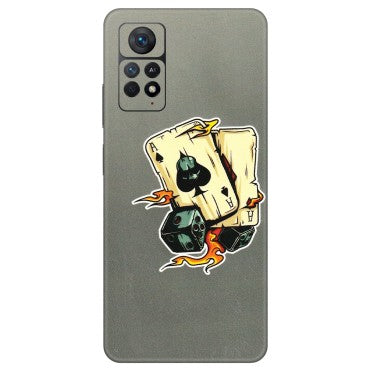 Xiaomi Redmi Phone Skins (All Models) - Grey Cards Of Ace - 3D Embossed Finish (L-77) Redmi Note 11 Pro Plus 5G