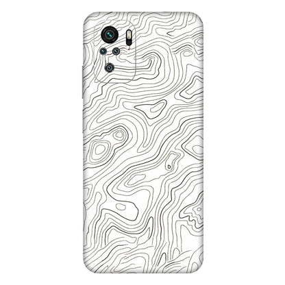 Xiaomi Redmi Phone Skins (All Models) - White Black Swirls - 3D Embossed Finish (L-219) Redmi Note 11SE