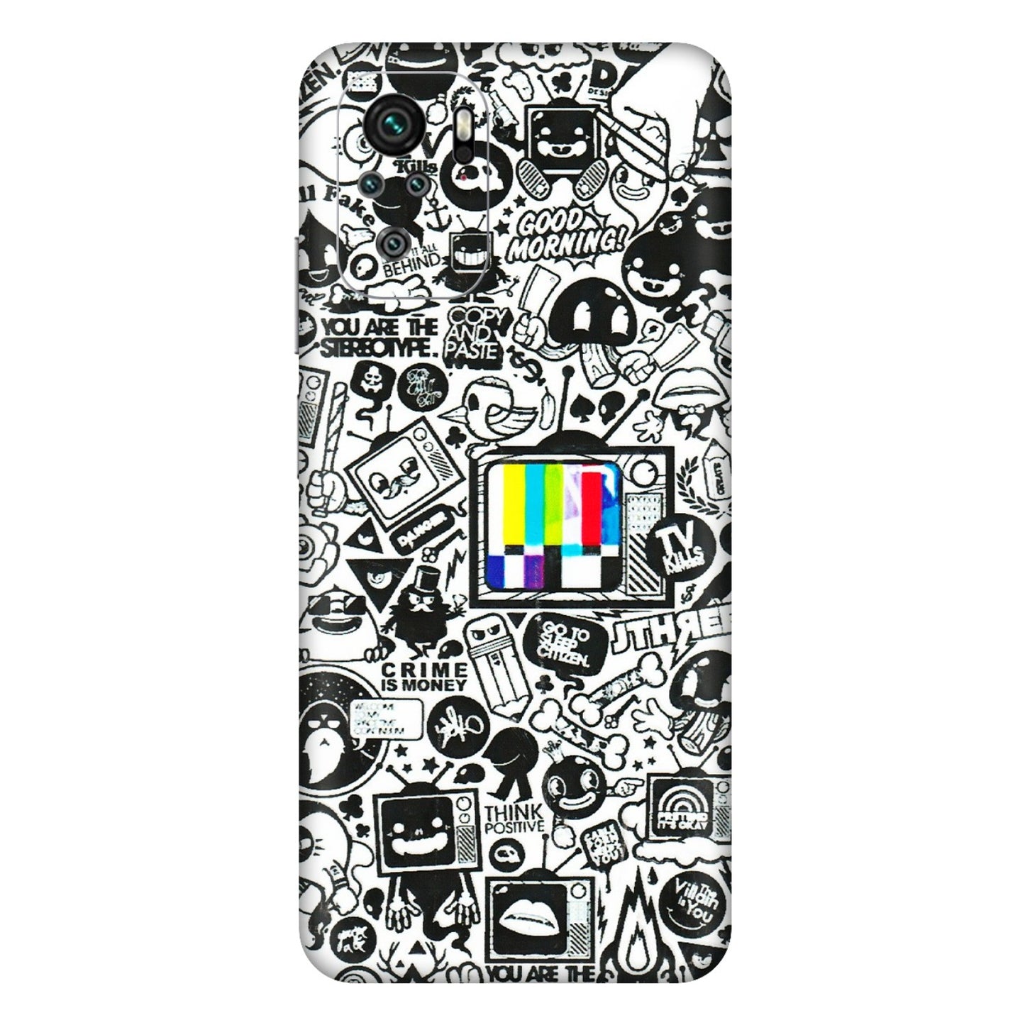 Xiaomi Redmi Phone Skins (All Models) - Doodles Positive Art - 3D Embossed Finish (L-263) Redmi Note 11SE