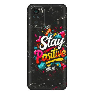 Xiaomi Redmi Phone Skins (All Models) - Stay Positive Black - 3D Embossed Finish (L-31) Redmi Note 11SE