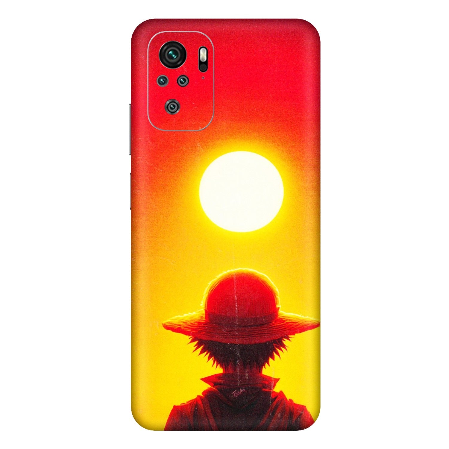 Xiaomi Redmi Phone Skins (All Models) - Cool Sunset With Monkey D.Luffy Anime - 3D Embossed Finish (L-329) Redmi Note 11SE