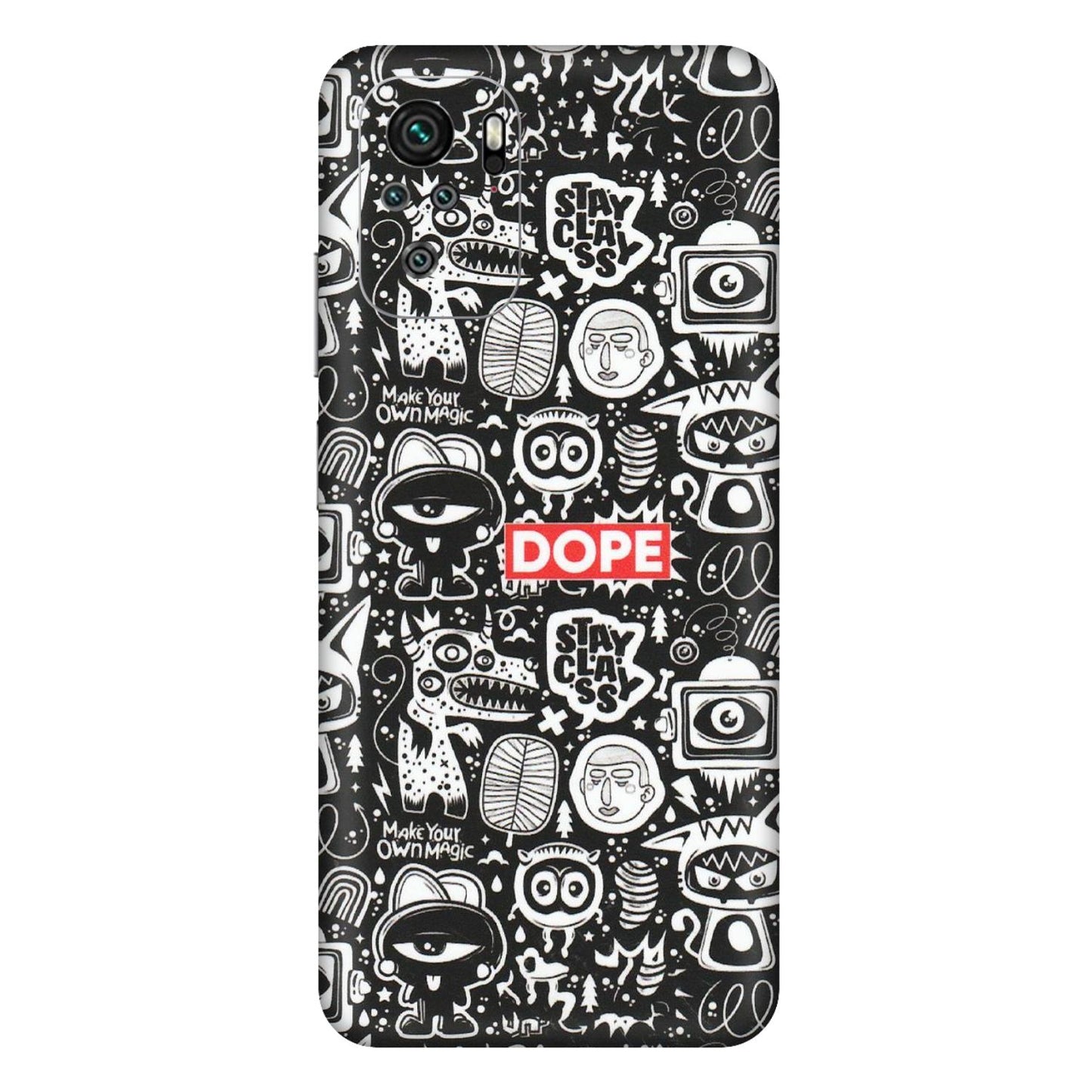 Xiaomi Redmi Phone Skins (All Models) - Dope Stay Classy Black Doodles - Matte Finish (M-126) Redmi Note 11SE