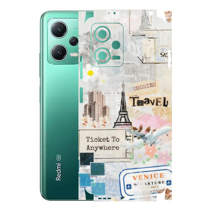 Xiaomi Redmi Phone Skins (All Models) - Travel Memories - Transparent Finish (T-09) Redmi Note 12 5G