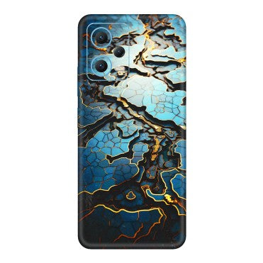 Xiaomi Redmi Phone Skins (All Models) - Blue Gold Abstract - 3D Embossed Finish (L-11) Redmi Note 12 5G