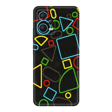 Xiaomi Redmi Phone Skins (All Models) - Black Shapes - 3D Embossed Finish (L-131) Redmi Note 12 5G