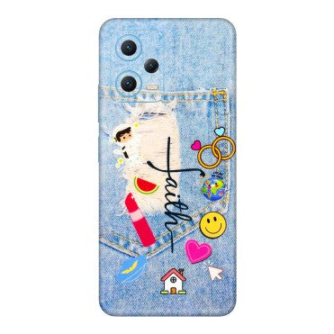 Xiaomi Redmi Phone Skins (All Models) - Denim Jeans Pocket - 3D Embossed Finish (L-134) Redmi Note 12 5G