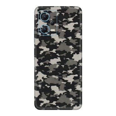 Xiaomi Redmi Phone Skins (All Models) - Black/Grey Camoflaunge - 3D Embossed Finish (L-142) Redmi Note 12 5G