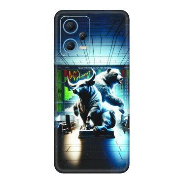 Xiaomi Redmi Phone Skins (All Models) - Stock Market Sensex Bear vs Bulls - 3D Embossed Finish (L-15) Redmi Note 12 5G