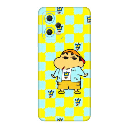 Xiaomi Redmi Phone Skins (All Models) - Yellow Blue Shinchan Cute - 3D Embossed Finish (L-221) Redmi Note 12 5G