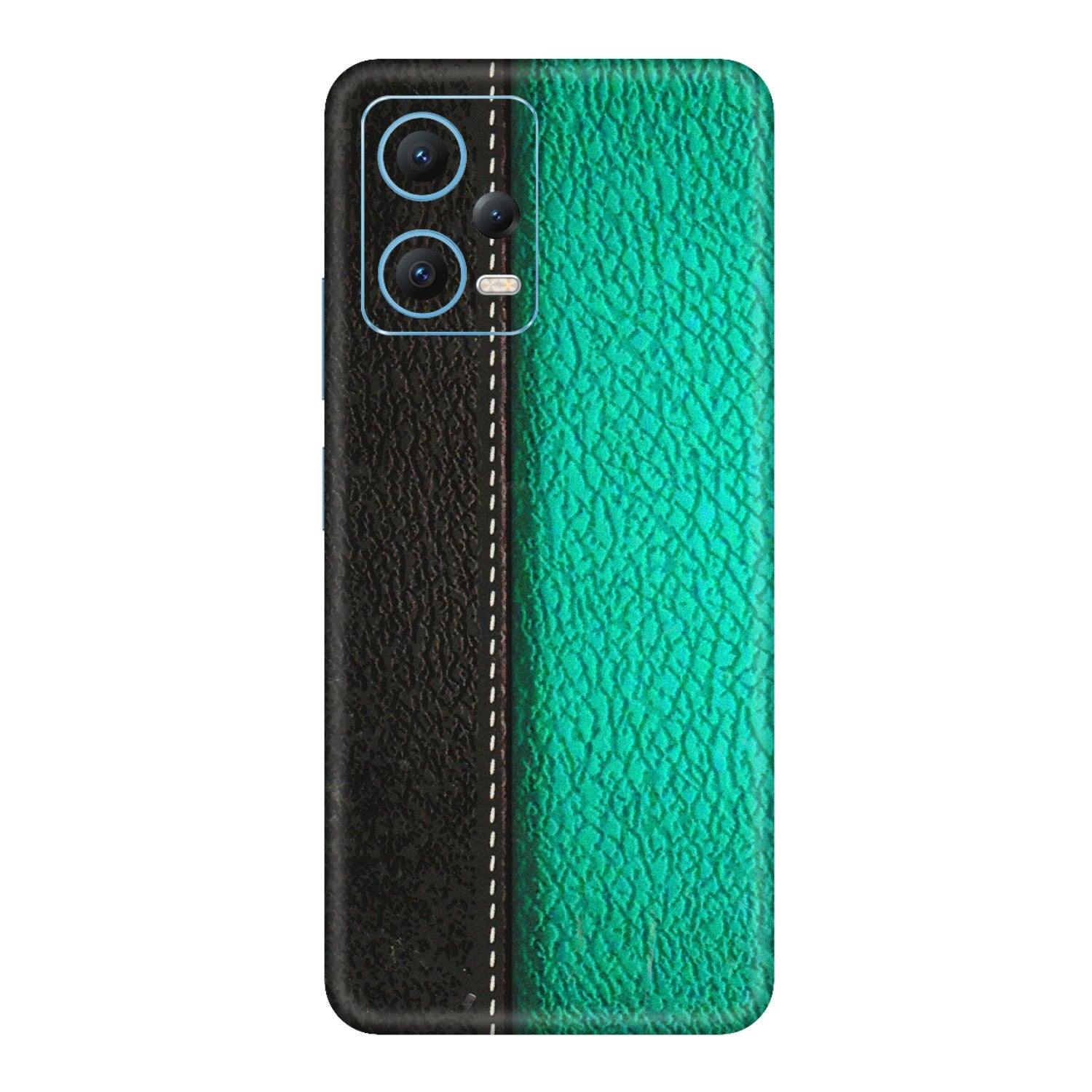Xiaomi Redmi Phone Skins (All Models) - Black Green Dual  Leather Stich - 3D Embossed Finish (L-233) Redmi Note 12 5G