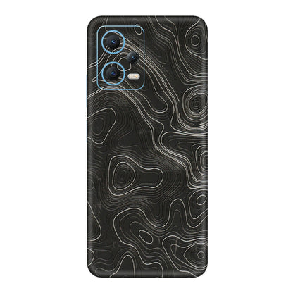 Xiaomi Redmi Phone Skins (All Models) - Abstract White Line Map - 3D Embossed Finish (L-269) Redmi Note 12 5G