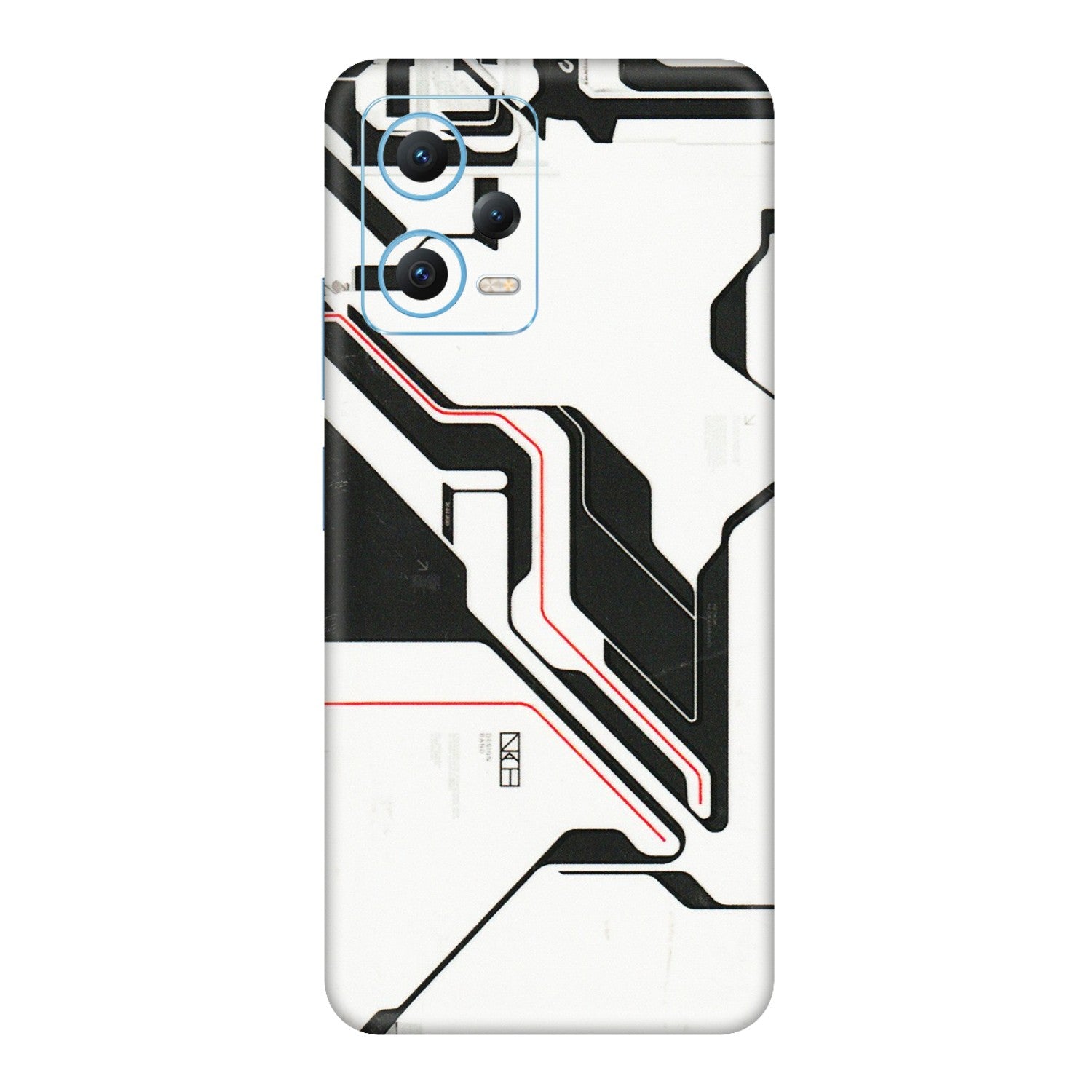 Xiaomi Redmi Phone Skins (All Models) - White Techy Logo - 3D Embossed Finish (L-312) Redmi Note 12 5G