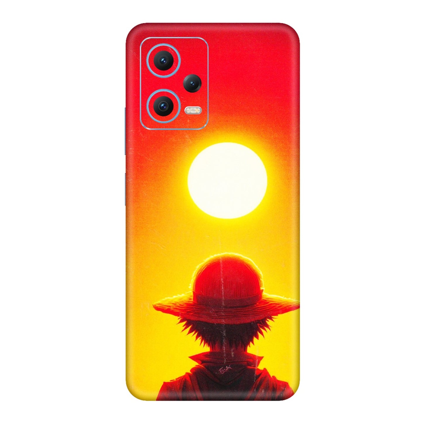 Xiaomi Redmi Phone Skins (All Models) - Cool Sunset With Monkey D.Luffy Anime - 3D Embossed Finish (L-329) Redmi Note 12 5G