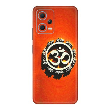 Xiaomi Redmi Phone Skins (All Models) - Aum Shiv Orange - 3D Embossed Finish (L-32) Redmi Note 12 5G