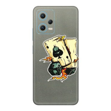 Xiaomi Redmi Phone Skins (All Models) - Grey Cards Of Ace - 3D Embossed Finish (L-77) Redmi Note 12 5G