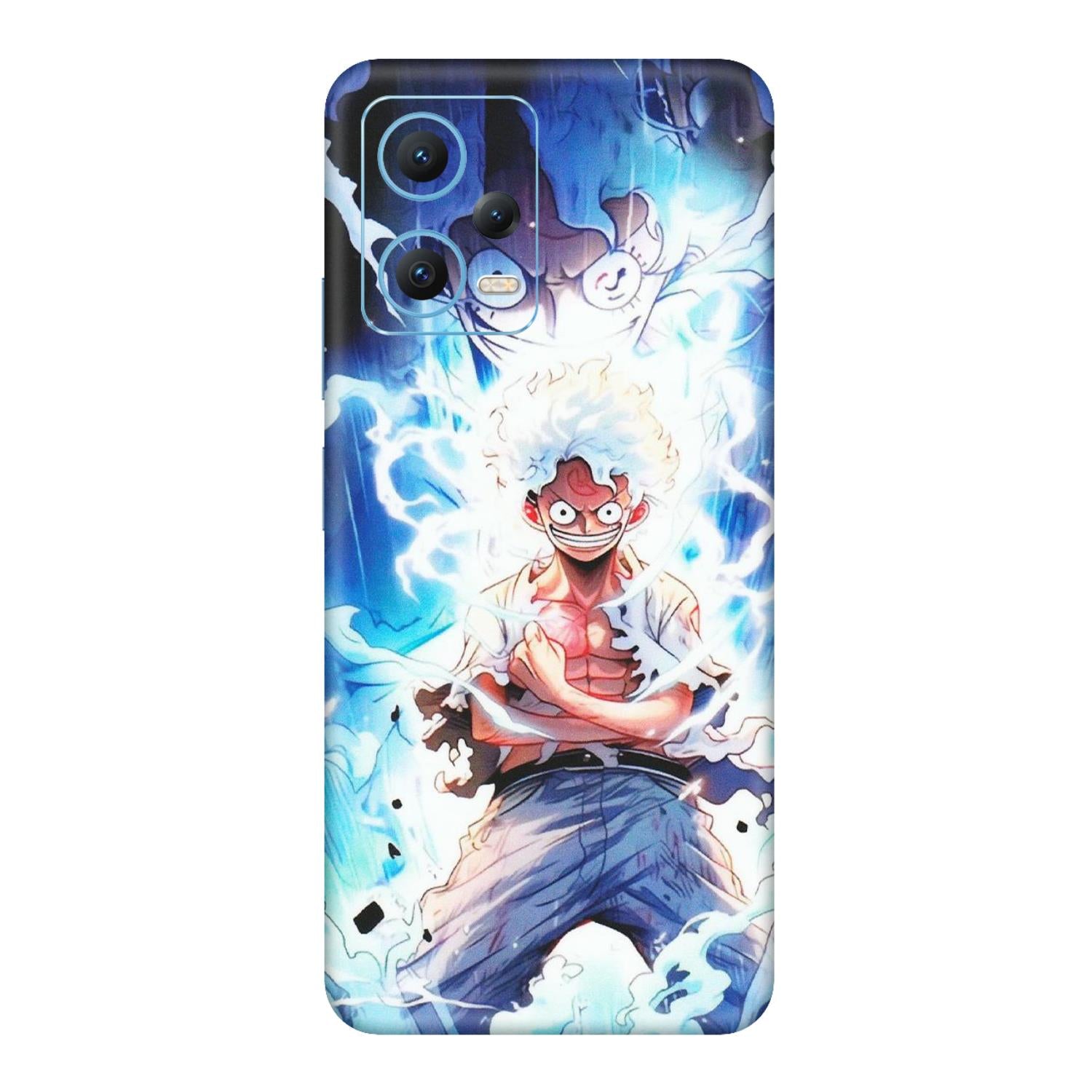 Xiaomi Redmi Phone Skins (All Models) - Blue Thunder Luffy Anime - Matte Finish (M-132) Redmi Note 12 5G