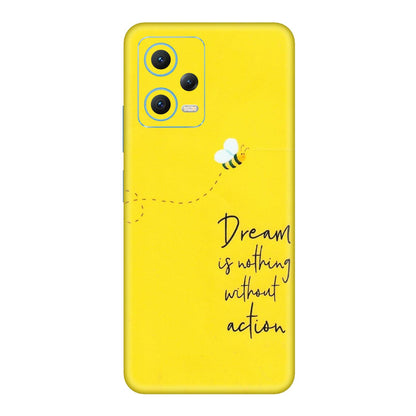 Xiaomi Redmi Phone Skins (All Models) - Dream Is Nothing Without Action - Matte Finish (M-138) Redmi Note 12 5G