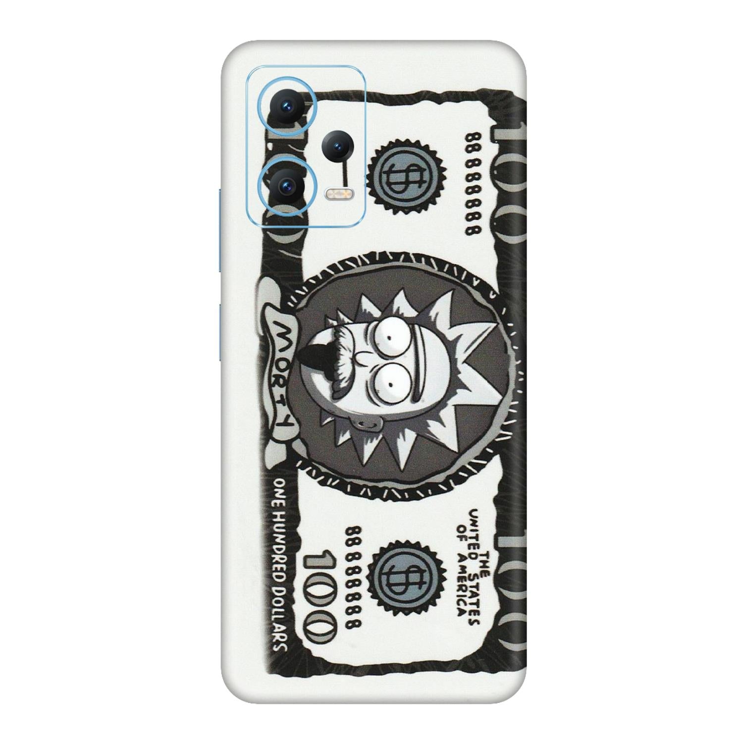 Xiaomi Redmi Phone Skins (All Models) - Rick And Morty Hundred Dollar Anime - Matte Finish (M-161) Redmi Note 12 5G