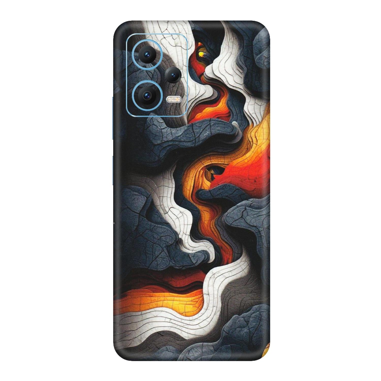 Xiaomi Redmi Phone Skins (All Models) - Abstract Volcanic Layers - Matte Finish (M-52) Redmi Note 12 5G