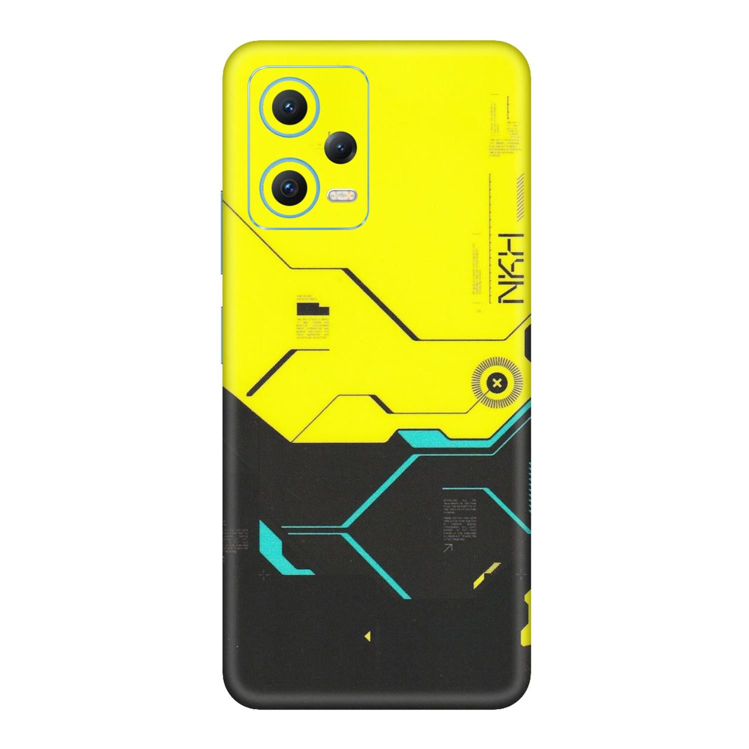 Xiaomi Redmi Phone Skins (All Models) - Black Yellow Technica - Matte Finish (M-53) Redmi Note 12 5G