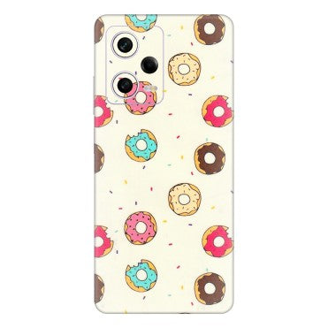 Xiaomi Redmi Phone Skins (All Models) - Mini Donuts Doodle Art - 3D Embossed Finish (L-122) Redmi Note 12 Pro 5G
