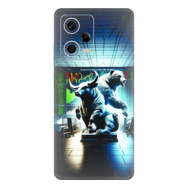 Xiaomi Redmi Phone Skins (All Models) - Stock Market Sensex Bear vs Bulls - 3D Embossed Finish (L-15) Redmi Note 12 Pro 5G