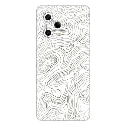 Xiaomi Redmi Phone Skins (All Models) - White Black Swirls - 3D Embossed Finish (L-219) Redmi Note 12 Pro 5G