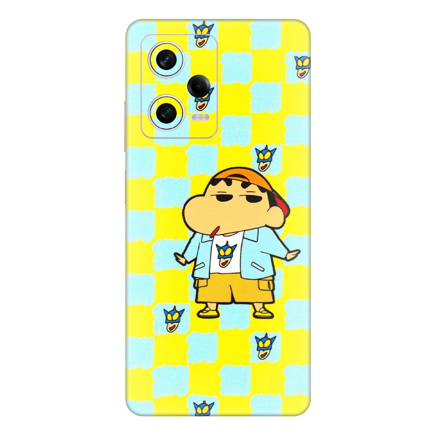 Xiaomi Redmi Phone Skins (All Models) - Yellow Blue Shinchan Cute - 3D Embossed Finish (L-221) Redmi Note 12 Pro 5G