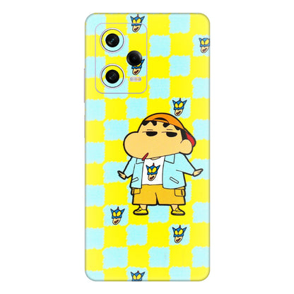 Xiaomi Redmi Phone Skins (All Models) - Yellow Blue Shinchan Cute - 3D Embossed Finish (L-221) Redmi Note 12 Pro 5G