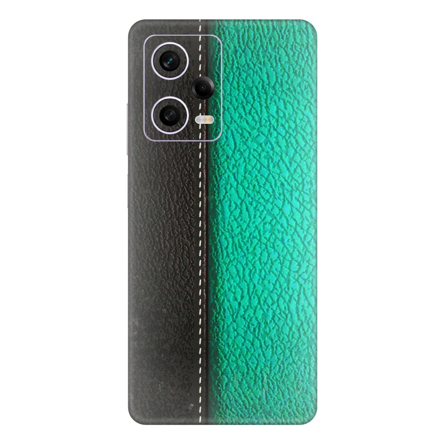 Xiaomi Redmi Phone Skins (All Models) - Black Green Dual  Leather Stich - 3D Embossed Finish (L-233) Redmi Note 12 Pro 5G