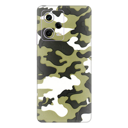Xiaomi Redmi Phone Skins (All Models) - Camouflages White And Green - 3D Embossed Finish (L-243) Redmi Note 12 Pro 5G