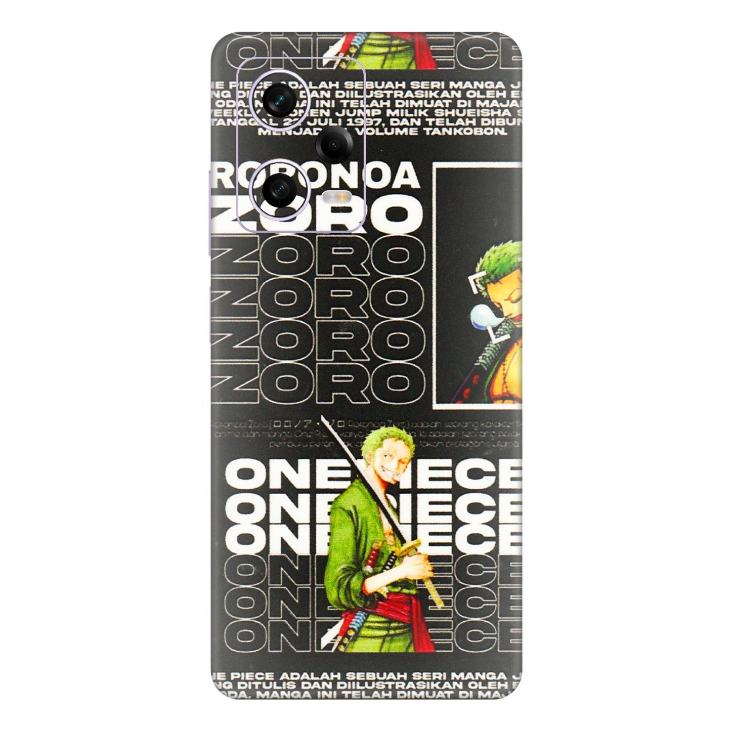 Xiaomi Redmi Phone Skins (All Models) - One Piece Zoro - 3D Embossed Finish (L-250) Redmi Note 12 Pro 5G