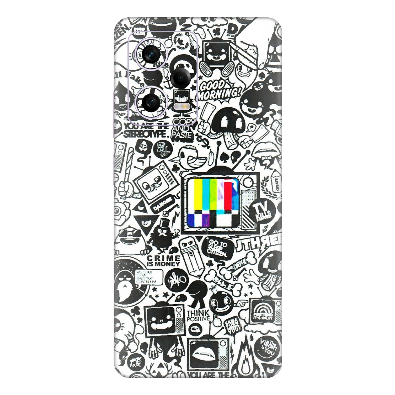 Xiaomi Redmi Phone Skins (All Models) - Doodles Positive Art - 3D Embossed Finish (L-263) Redmi Note 12 Pro 5G