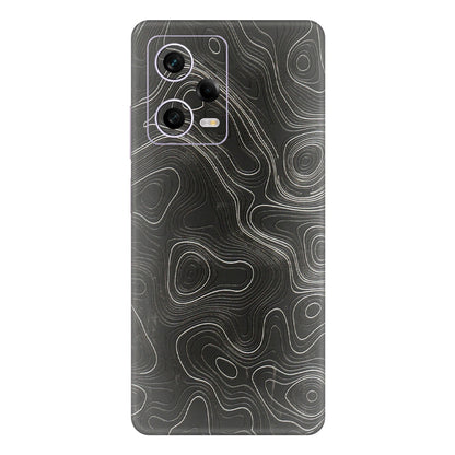 Xiaomi Redmi Phone Skins (All Models) - Abstract White Line Map - 3D Embossed Finish (L-269) Redmi Note 12 Pro 5G