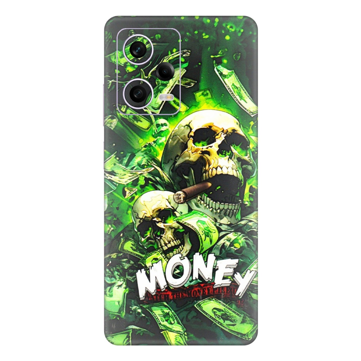 Xiaomi Redmi Phone Skins (All Models) - Skull Money - 3D Embossed Finish (L-303) Redmi Note 12 Pro 5G