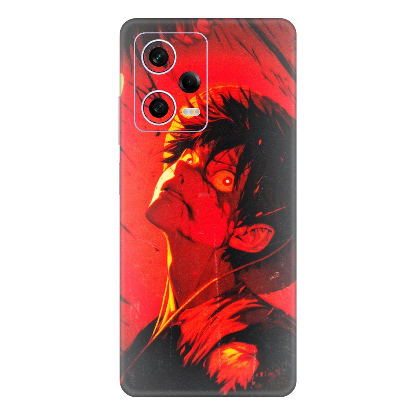 Xiaomi Redmi Phone Skins (All Models) - D.Luffy Power Up One Piece Anime - 3D Embossed Finish (L-326) Redmi Note 12 Pro 5G