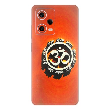 Xiaomi Redmi Phone Skins (All Models) - Aum Shiv Orange - 3D Embossed Finish (L-32) Redmi Note 12 Pro 5G