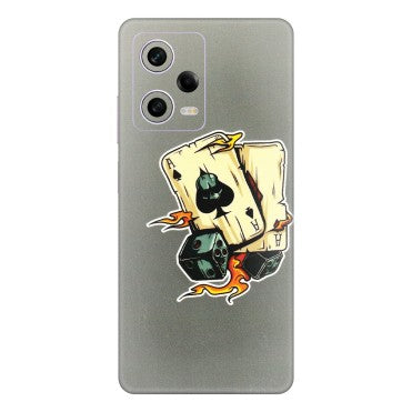 Xiaomi Redmi Phone Skins (All Models) - Grey Cards Of Ace - 3D Embossed Finish (L-77) Redmi Note 12 Pro 5G