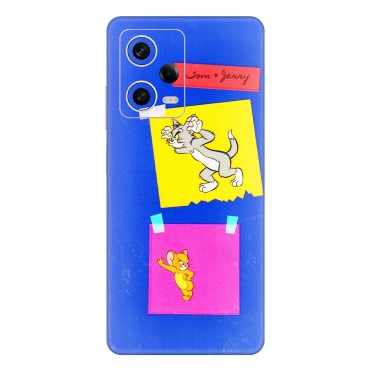 Xiaomi Redmi Phone Skins (All Models) - Tom N Jerry Sticky Notes - 3D Embossed Finish (L-88) Redmi Note 12 Pro 5G