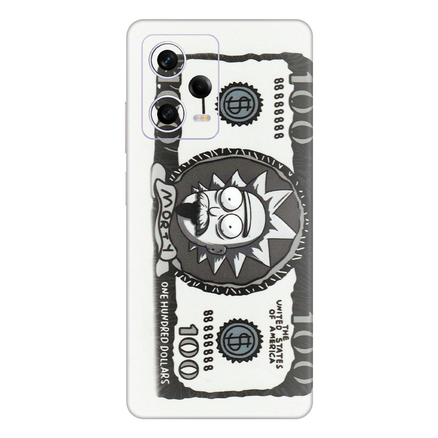 Xiaomi Redmi Phone Skins (All Models) - Rick And Morty Hundred Dollar Anime - Matte Finish (M-161) Redmi Note 12 Pro 5G